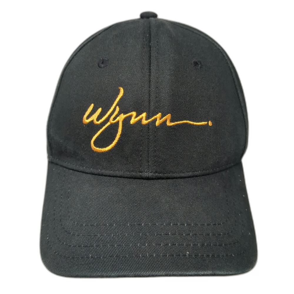 Wynn Baseball Cap Black One Size Embroidered Logo Cotton Strapback Casino Hat